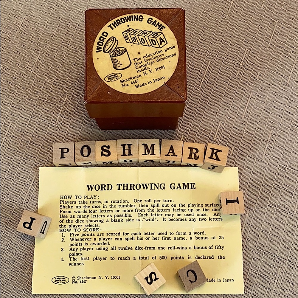 Rare, vintage, wooden “Word Throwing Game”.